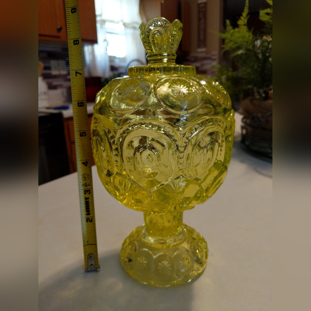 VTG LE SMITH URANIUM YELLOW CANDY DISH - Picture 8 of 9